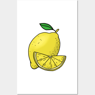 Lemon hand drawn fruits summer Posters and Art